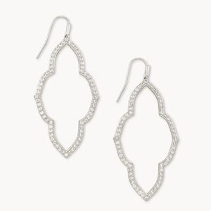 Kendra Scott Abbie Silver White Crystal Open Frame Earrings